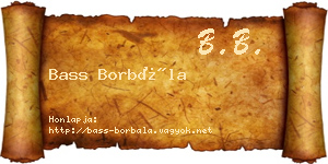 Bass Borbála névjegykártya