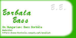 borbala bass business card