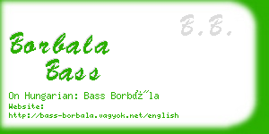 borbala bass business card